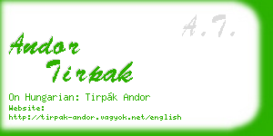 andor tirpak business card